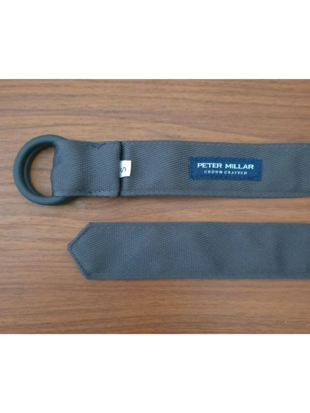 Peter Millar Crown Crafted Performance Gale Gray O-Ring Belt Size S